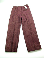 VTG Norton McNaughton Pants Womens 8 Enchanted Maroon Zip Sparkly Retro NWT