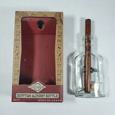 NEW  9 Egyptian Alchemy Bottle Puzzle Glass Wooden BALL PIN Brain Teaser Level 5