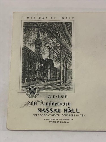 Nassau Hall 200 Year Anniversary First Day Issue 3¢ Stamp 9/22/56 Princeton NJ - Picture 3 of 4