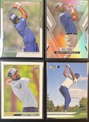 Upper Deck 2024 Sahith Theegala Golf Portfolio/Allure/Retro/SH 4-Card Lot