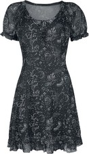 Jawbreaker Kurzes Kleid Damen Night Forest Mesh Dress schwarz/weiß Gothic