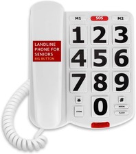 Tel fono fijo para adultos con botones grandes, volumen alto y marcaci n r pida.