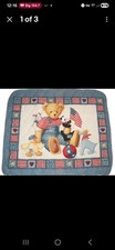 Blue Jean Teddy Bear Flag Quilt Crib Blanket Panda Duck Dog Bunny NEW IN BAG