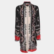 Versace Collection Multicolor Printed Silk Long Shirt XL