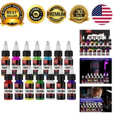 14 Color Tattoo Ink Set 1/2 oz 15ml Tattoo Supply
