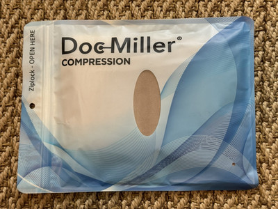 Doc Miller Compression Socks New Open Toe 8-15mmHg. 1 Pair Skin/Nude(Large)