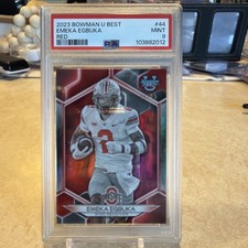 2023 Bowman Best University Emeka Egbuka #44 True Red 6/10 PSA 9