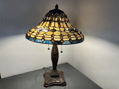 Vintage Meyda Tiffany Style Table Lamp  24 