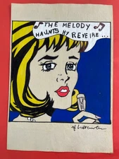 Roy Lichtenstein (Handmade) Drawing On Old Paper signed and stamped