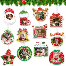 KatchOn, Photo Christmas Ornaments - Pack of 12 | Hanging Green and Red 