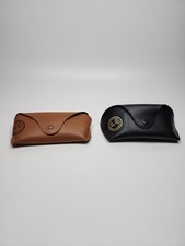 Two LuXOTTiCA Ray Ban 2 Empty Cases Lot For Sunglasses BLACK TAN/BROWN