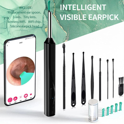 Ear Wax Remova Ear Wax Remover Tool with 8 Ear Set, Ear Cleaner with Camera