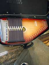 Oscar Schmidt 15BH/R Autoharp 15-Chord w/ Chord Bars Hard Case Brown 1966