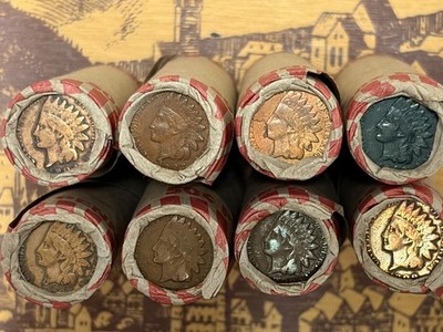 Wheat Penny Roll with Indian Head Enders Both Ends Unsearched BY ME 50 Coins