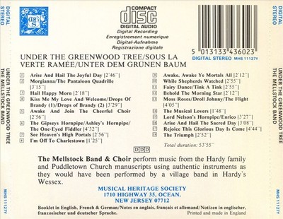THE MELLSTOCK BAND UNDER THE GREENWOOD TREE NEW CD