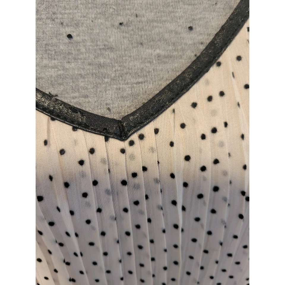 Vestido Double Zero L Negro Crema Plisado Ajuste Acampanado L Lunares Retro Pinup Glam Foto 2 de 4