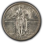1917-D Ty-1 25c Standing Liberty Silver Quarter - Type 1 - AU/UNC - SKU-Y6377