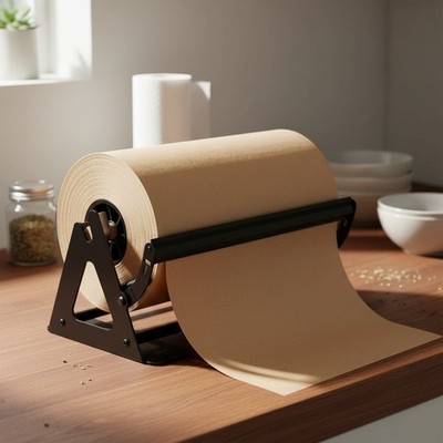 Durable 18 Inch Paper Roll Dispenser with One Hand Operation and Wall Mount