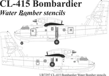 UpRise Decals UR7297 - DECAL CL-415 Bombardier Water Bomber with stencils  1/72