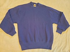 Vintage Fruit Of The Loom Heavyweight Blank Navy Blue Crewneck Sweatshirt Mens M