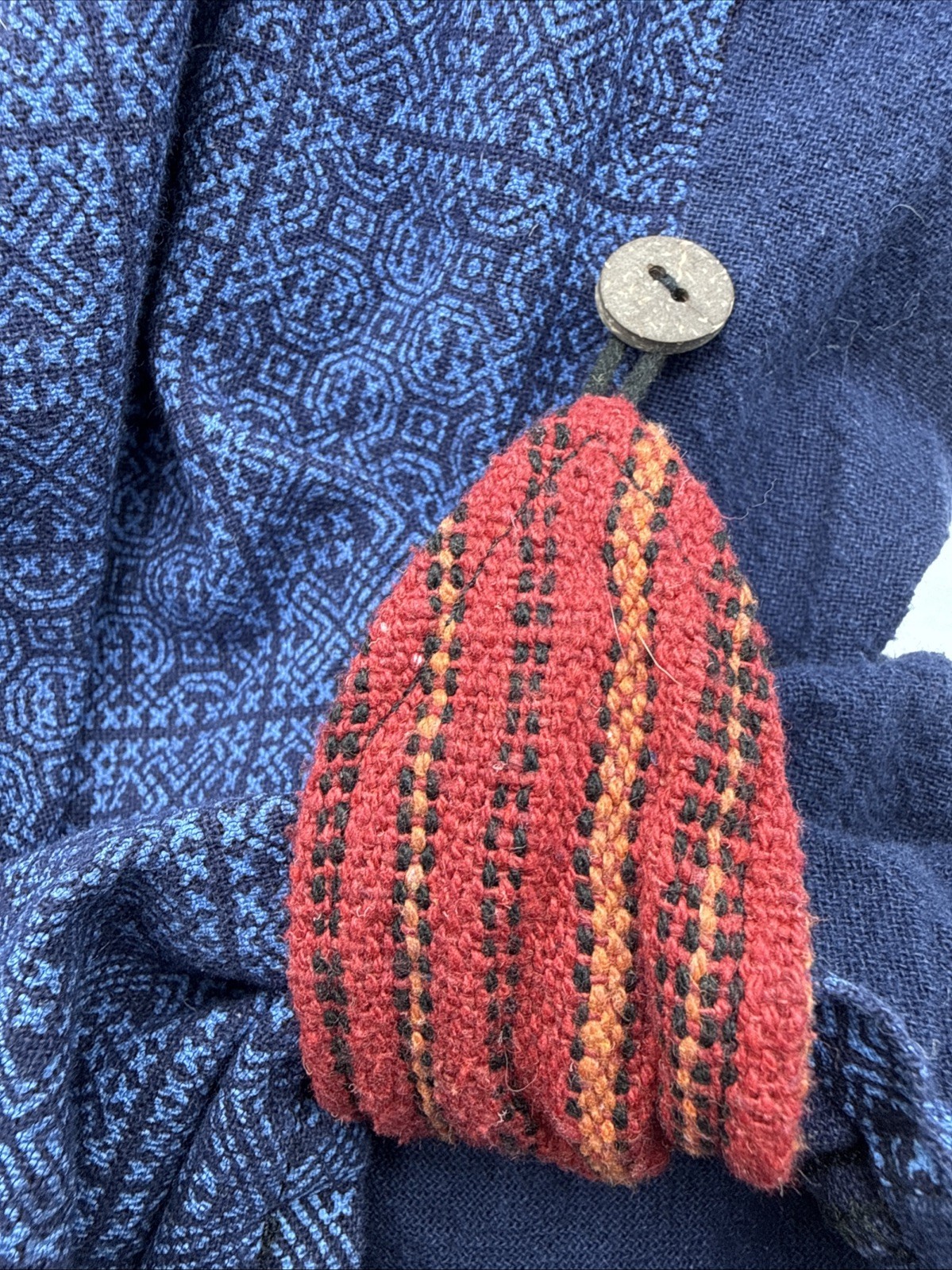 Boho Harem Pants Navy Blue Patchwork Elastic Wais… - image 9