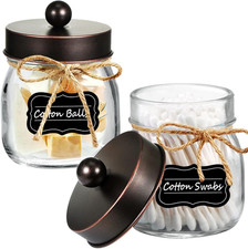 Mason Jar Bathroom Storage Organizer -Oil Rubbed Bronze- Rustic Farmhouse Decor