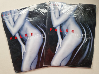 2 x Falke Silhouette Tights IV/L Platinum Control Panty Transparent Shining SA10