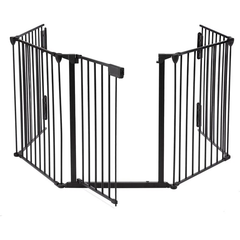 118" Wide Baby Gate Metal Safety Playpen Fireplace Fence for Toddler/Pet/Dog