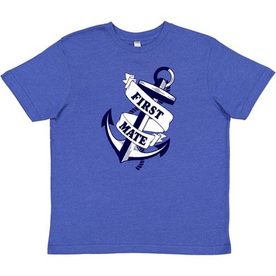 Inktastic First Mate With Anchor And Banner Youth T-Shirt Fathers Day Kids Son