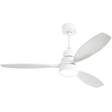 Ceiling Fan with Lights, 52 Inch Low Profile Flush Mount Mordern Wood Ceiling...