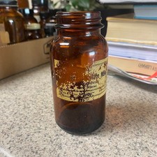Vintage Merck Amber Glass Rx Bottle