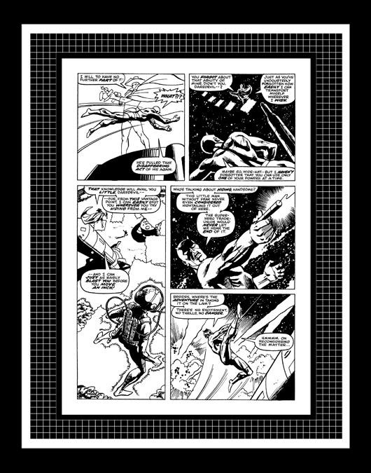 William Robert Brown Daredevil #128 Rare Production Art Pg 15 Monotone