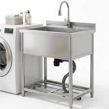 TRINITY Stainless Steel Utility Sink with Pull-Out Faucet