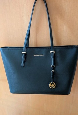 Original Michael Kors Jet Set Travel Tragetasche Saffiano Leder Schwarz
