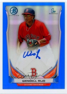 2014 Bowman Prospect Chrome Blue Refractor /150 Wendell Rijo #BCAP-WR Auto 6o3