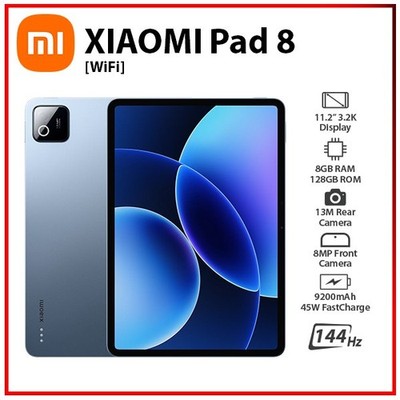 (New) Xiaomi Pad 8 Wi-Fi 8GB+128GB BLUE Octa Core Global Ver. Android PC Tablet