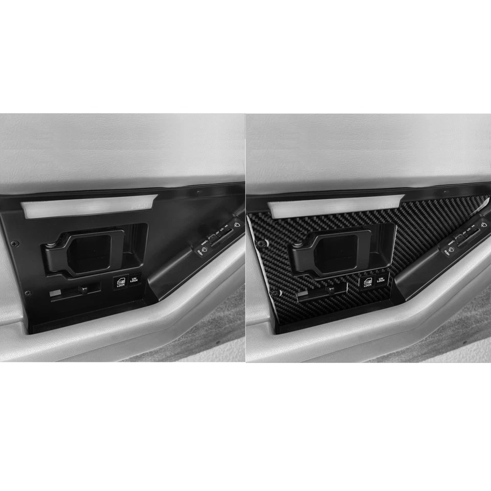 Cubierta de manija de puerta interior de fibra de carbono real para Chevrolet Corvette C4 1983-1989 Foto 4 de 4