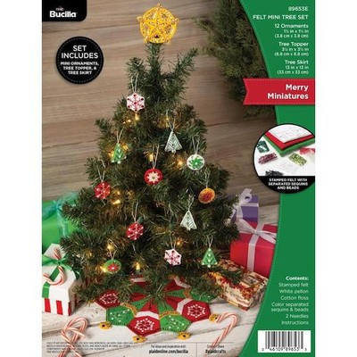 Bucilla Filz Ornamente Applikation Set 14 Stück - Merry Miniatures 89653E