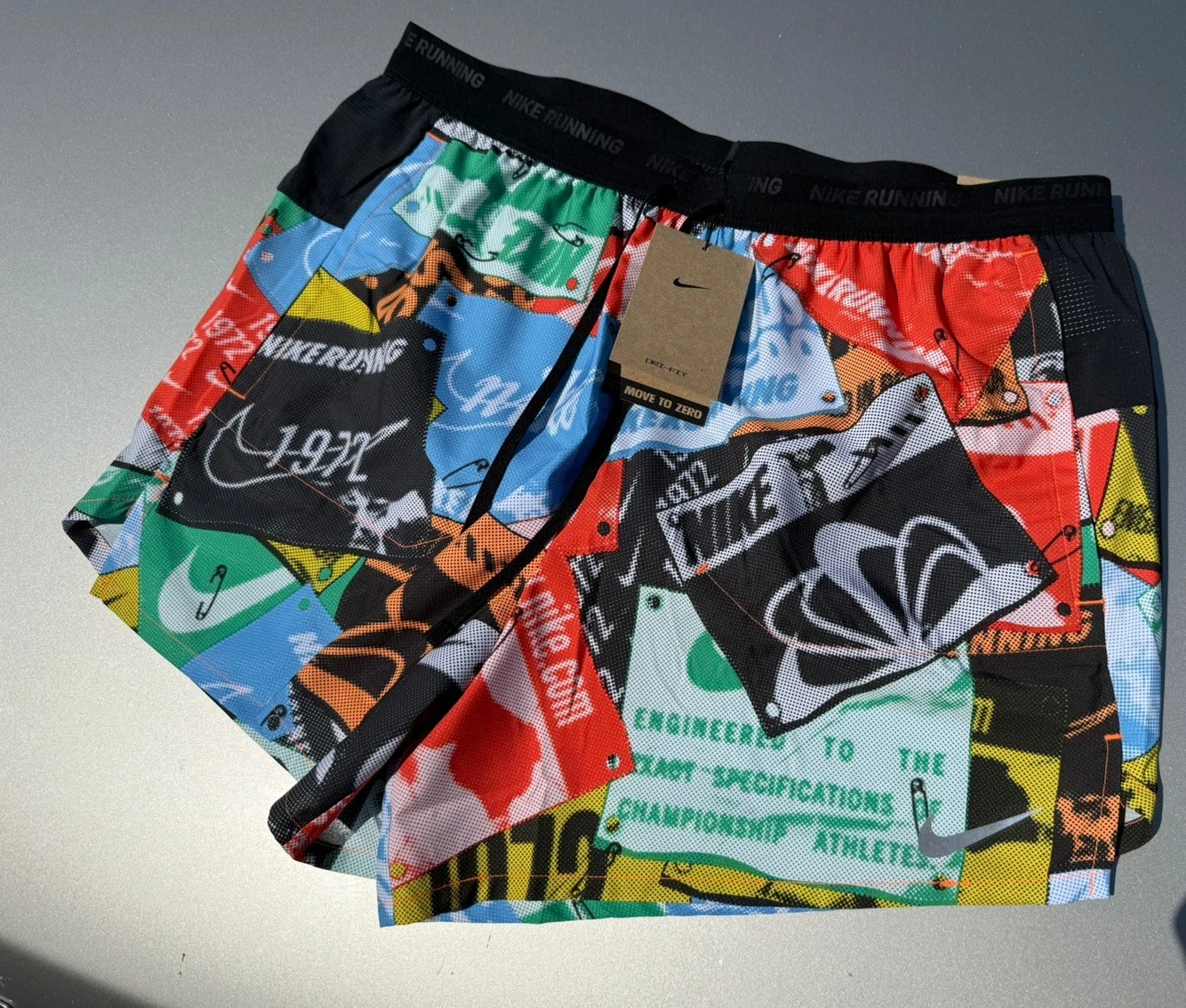 Nike Mens Dri-FIT Stride Run Energy 5" Running Lined Shorts Size L Colorful $45