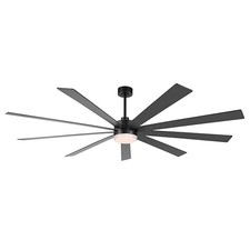 Ceiling Fan with Light, 6-Speed Remote Control, Reversible DC Motor, 84" Black