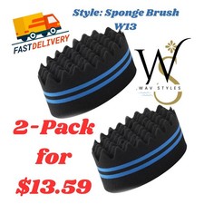 2 Pack Sponge Twist Curl Hair Brush Loc Twisting Comb Durable Coil Afro Sponge