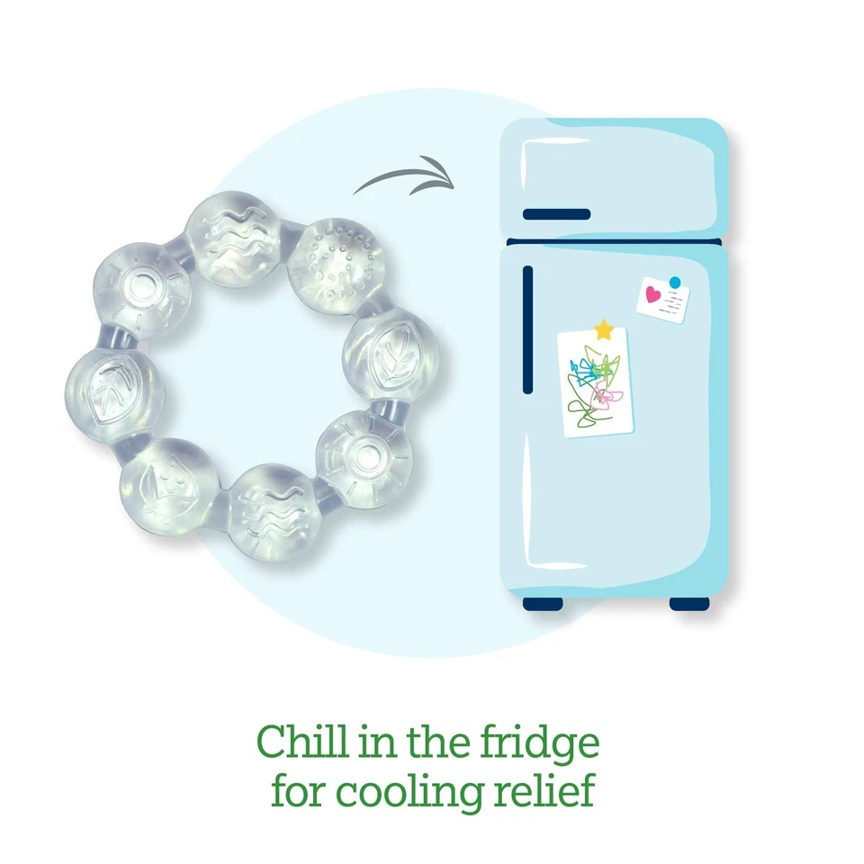 Mordedor de enfriamiento para bebés superficie texturizada libre de BPA calma las encías 1 unidad Foto 2 de 4