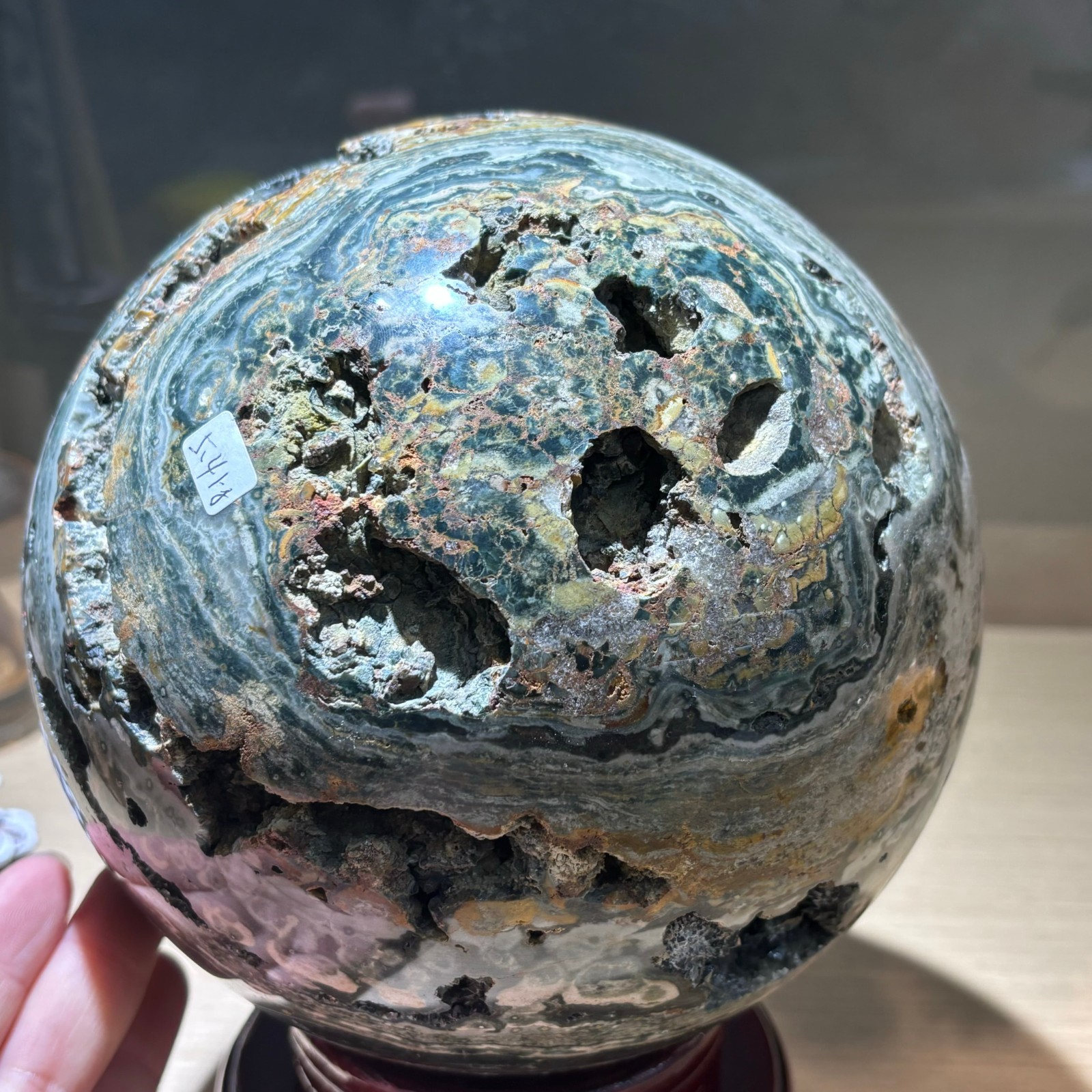 163mm Top Natural ocean jasper Ball Crystal Balls Quartz Crystal Sphere Healing