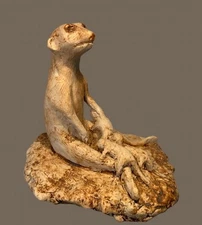 Vintage Ceramic Meerkat Sculpture by Cathy O' Connor Padua Hills ARTIST 1960's