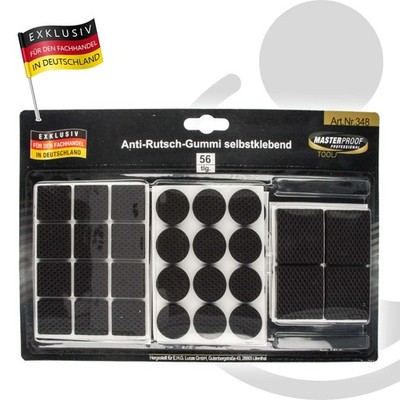 MASTERPROOF PROFESSIONAL Gummi Möbelgleiter Sortiment, schwarz, selbstklebend 56