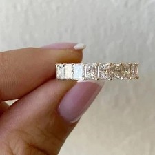 3Ct Emerald Cut Simulated Diamond Women's Wedding Ring In 14K Yellow Gold Plated