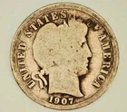 1907 Barber Dime AG3 Silver US Coin Full Date Philadelphia