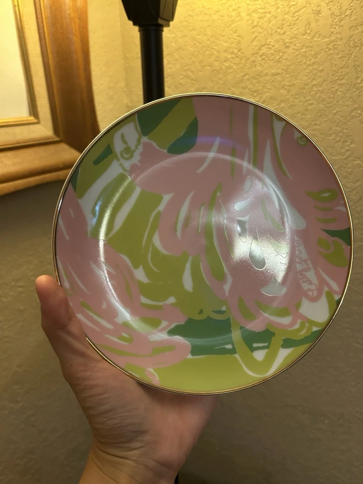 Салат Lilly Pulitzer десерт закуска дюймовые тарелки с золотой отделкой набор из 4 - Изображение 2 из 4