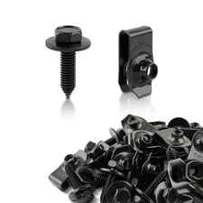 50x 1/4 Body Bolts U-nut Clips For Ford Truck  hex Black EH