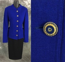 BEAUTIFUL St John collection knit jacket blue suit blazer size 8